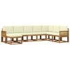 vidaXL Outdoor-Sofagarnitur 8 stk. Natur und Creme Massivholz Akazie