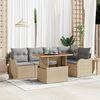 vidaXL Garten-Sofa-Set mit Speicher 6 pcs Beige Poly Rattan
