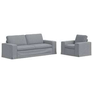 vidaXL Sofa 2 pcs Hellgrau 182 x 80 x 82 cm Stoff