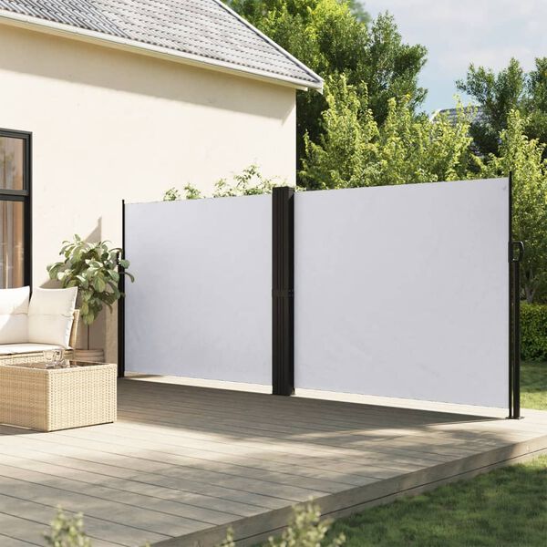 vidaXL Seitenmarkise Ausziehbar Wei&szlig; 160x1200 cm