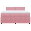 vidaXL Boxspringbett mit Matratze Rosa 180x200 cm Samt