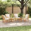 vidaXL Gartensofa-set 5 pcs Natur Massivholz Teak