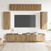 vidaXL 6-tlg. TV-Schrank-Set Wandmontage Artisan-Eiche Holzwerkstoff
