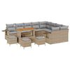vidaXL Gartensofa-set 13 stk. Beige Poly-Rattan