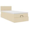 vidaXL Ottoman-Bett mit Matratze Creme 80x200 cm Stoff