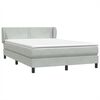 vidaXL Boxspringbett mit Matratze Hellgrau 140x210 cm Samt