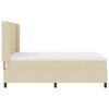 vidaXL LED Boxspringbett mit Matratze Creme 160 x 200 cm Stoff