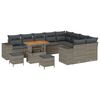 vidaXL Garten-Sofa-Set mit Kissen mit Speicher mit Kissen 12 pcs Grau