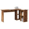 vidaXL Schreibtisch mit Regal Altholz 142 x 102 x 73 cm Holzwerkstoff