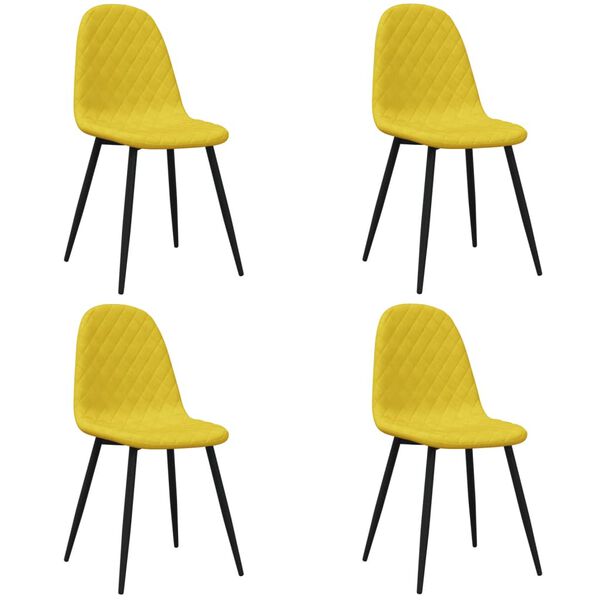 vidaXL Esszimmerstühle 4 Stk. Senfgelb Samt