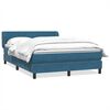 vidaXL Boxspringbett mit Matratze Dunkelblau 160x220 cm Samt