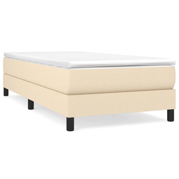 vidaXL Boxspringbett mit Matratze Creme 90x190 cm Stoff