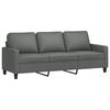 vidaXL 3-Sitzer-Sofa mit Hocker Dunkelgrau 180 cm Stoff