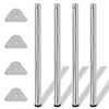 vidaXL 4x h&ouml;henverstellbares Tischbein Chrom 870 mm