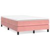 vidaXL Boxspringbett mit Matratze Rosa 120x190 cm Samt