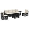 vidaXL Gartensofa-set 7 stk. Schwarz und Cremewei&szlig; Poly-Rattan
