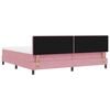 vidaXL Boxspringbett mit Matratze mit Kopfteil Rosa 200 x 200 cm Samt
