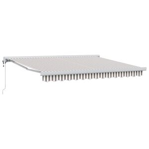 vidaXL Ausziehbare Markise Hellgrau und Wei&szlig; 300 x 250 cm