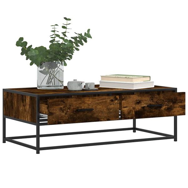 vidaXL Couchtisch R&auml;uchereiche 100x50x35 cm Holzwerkstoff und Metall