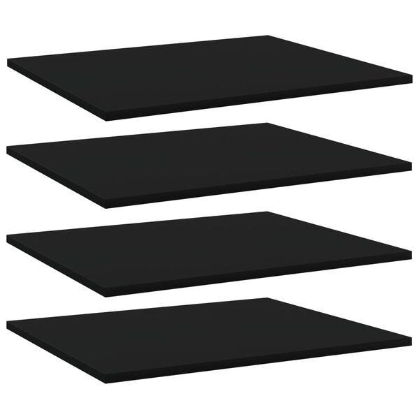 vidaXL Bücherregal-Bretter 4 Stk. Schwarz 60x50x1,5 cm Holzwerkstoff