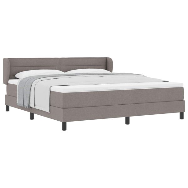 vidaXL Boxspringbett mit Matratze Taupe 180 x 200 cm Stoff