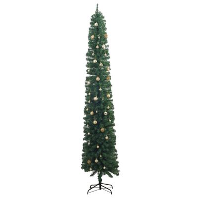 vidaXL Weihnachtsbaum Schlank mit 300 LEDs & Kugeln 270 cm