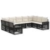 vidaXL Gartensofa-set 9 stk. 9-Sitzer Schwarz und Cremewei&szlig;