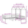 vidaXL Tagesbett und Bank mit Dach 90x190 cm Kiefernholz