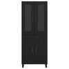 vidaXL Highboard 2 pcs Schwarz Eichen-Optik Engineered Wood und Glas