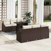 vidaXL Garten-Sofa-Set mit Kissen 7 pcs Braun und Creme Poly-Rattan