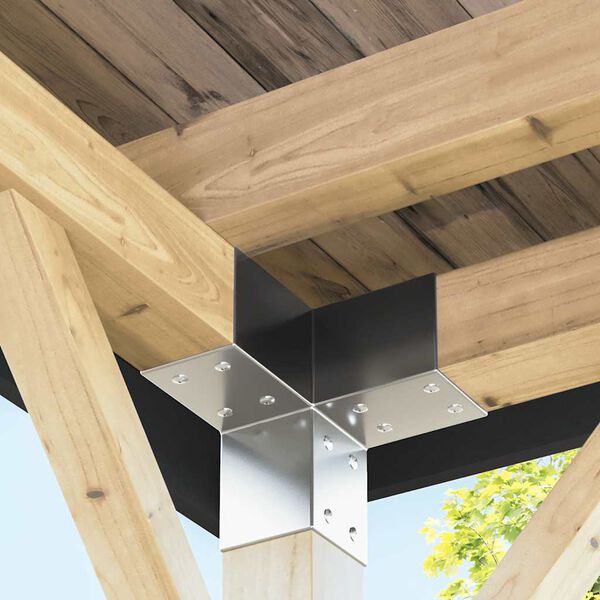 vidaXL Pfostenverbinder 4 Stk. Y-Form Verzinktes Metall 71 x 71 mm