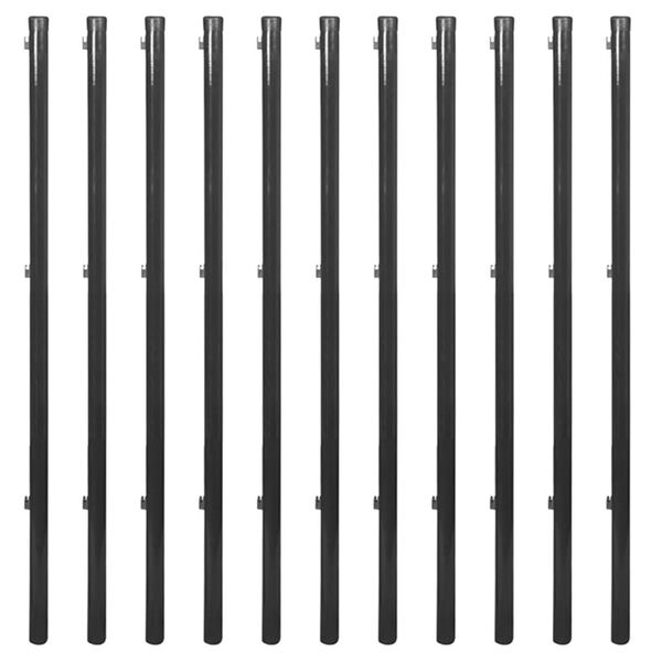 vidaXL Maschendrahtzaun mit Pfosten und Zubeh&ouml;r 1,25x25 m Grau