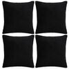 vidaXL Kissenbez&uuml;ge 4 Stk. Stoff 80x80 cm Schwarz