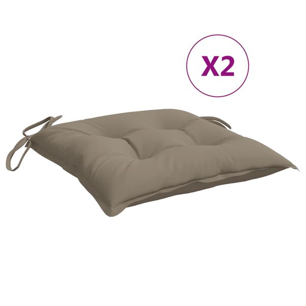 vidaXL Stuhlkissen 2 Stk. Taupe 50x50x7 cm Oxford-Gewebe