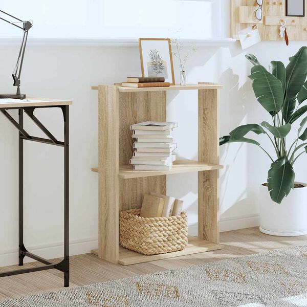 vidaXL B&uuml;cherregal 3 B&ouml;den Sonoma-Eiche 60x30x80 cm Holzwerkstoff