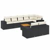 vidaXL 9-tlg. Garten-Sofagarnitur mit Kissen Schwarz Poly Rattan