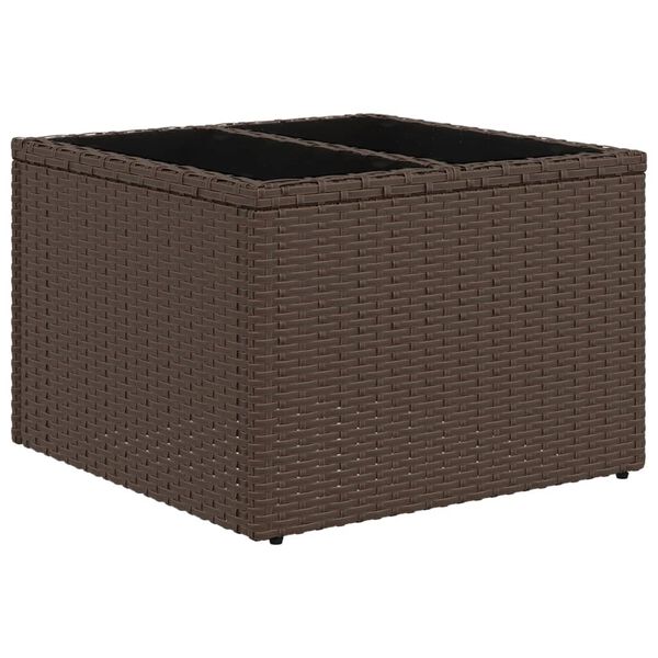 vidaXL 10-teiliges Gartensofa-Set mit Kissen, braun, Polyrattan