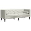 vidaXL 2-tlg. Chesterfield-Sofa-Set mit Nackenrollen Creme Samt