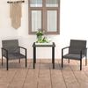 vidaXL 3-tlg. Garten-Essgruppe Poly Rattan Grau