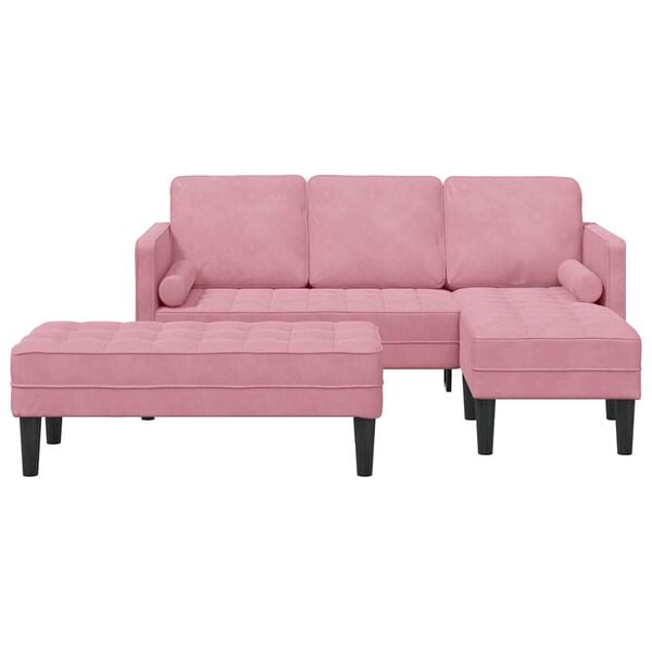 vidaXL Sofa Set mit Kissen 2 pcs Rosa Polyester