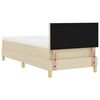 vidaXL Boxspringbett mit Kissen mit Kopfteil Creme 90 x 190 cm Stoff