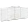 vidaXL Gabione mit Hochbogen 400x30x160/180 cm Verzinktes Eisen
