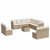 vidaXL 12-tlg. Garten-Sofagarnitur mit Kissen Beige Poly Rattan