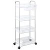 vidaXL Aufbewahrungswagen 4 Etagen Transparent 37x28x95 cm Acryl