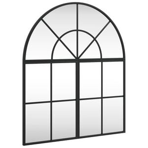 vidaXL Wandspiegel Schwarz 60x70 cm Gew&ouml;lbt Eisen