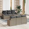 vidaXL Sofa Set mit Kissen mit Kissen 7 pcs Grau Poly-Rattan
