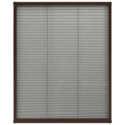vidaXL Insektenschutz-Plissee für Fenster Aluminium Braun 80x100 cm