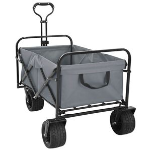 vidaXL Klapp-Handwagen Grau 89 x 63 x 96 cm Stahl und Oxford-Stoff