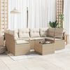 vidaXL Garten-Sofa-Set mit Kissen mit Speicher 7 pcs Beige und Creme