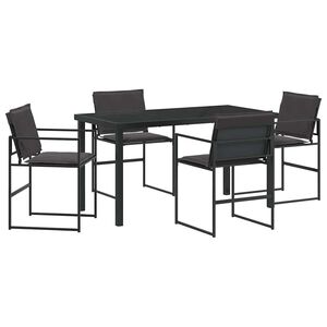vidaXL Garten Essgruppe 5 stk. Schwarz Textilene und Stahl